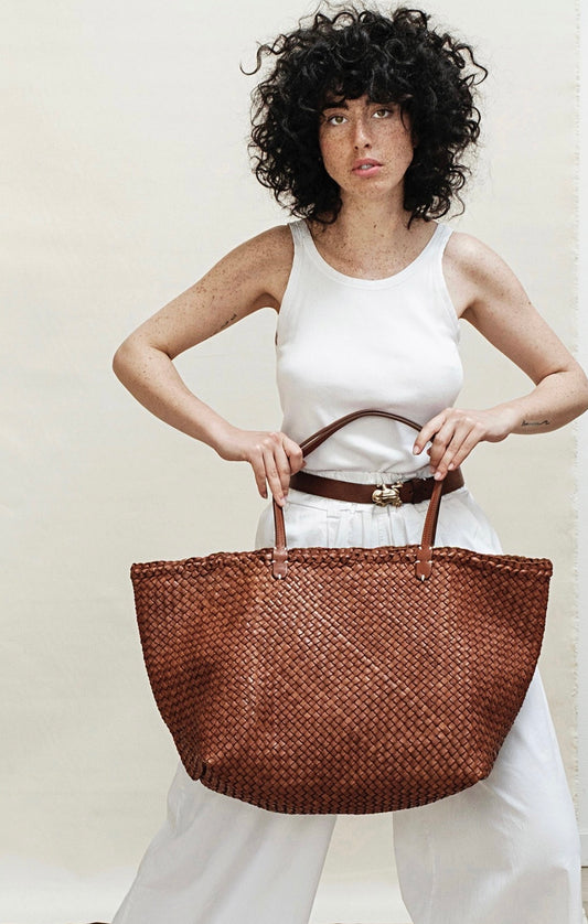 Massimo Palomba - Regina Tote: Woven in Cuoio or Plum