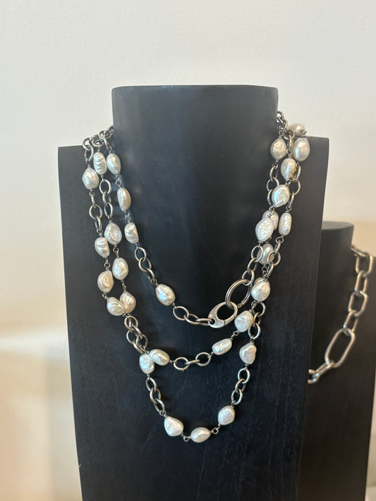 Shannon Koszyk - Not Your Grandmother's White Pearl Necklace