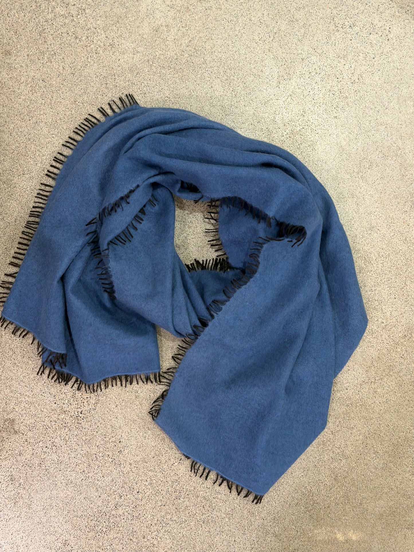 KAS - 28" x 74" Solid Cashmere with Colored Fringe