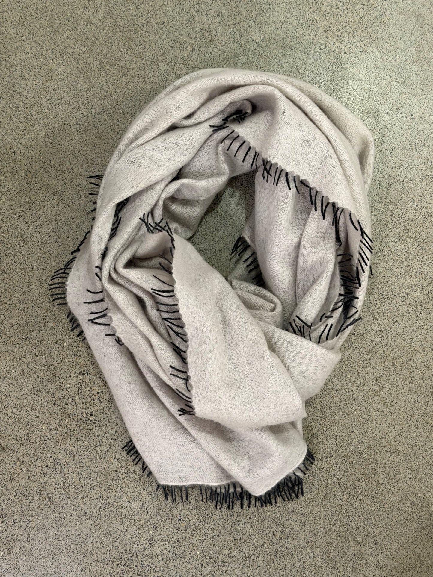 KAS - 28" x 74" Solid Cashmere with Colored Fringe