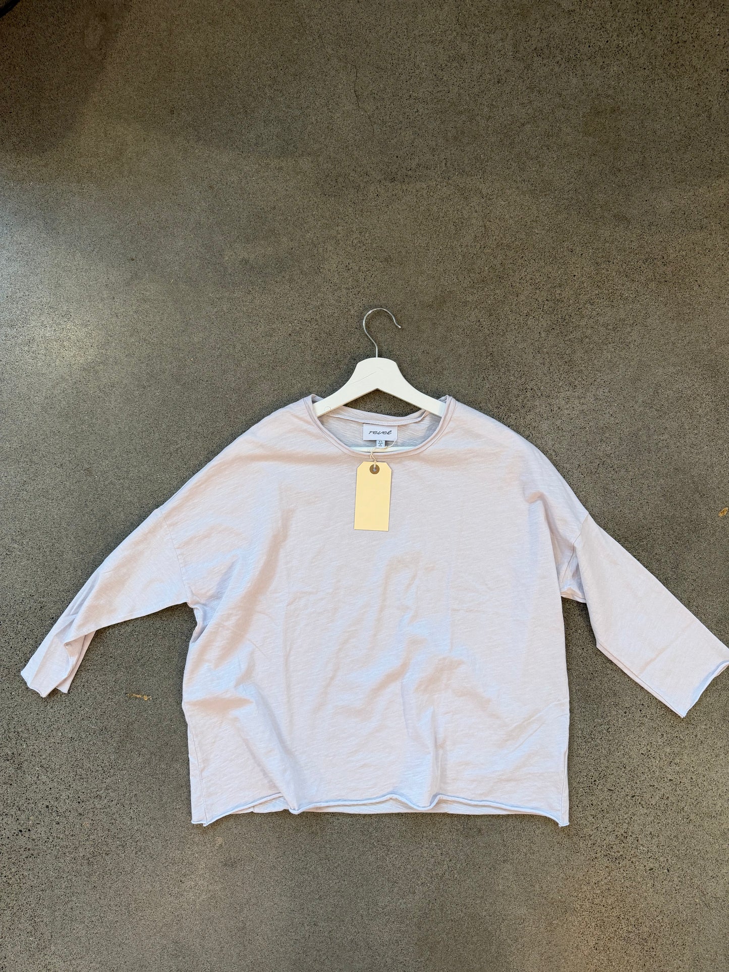 Revel- 3/4 Sleeve Raw Tee - Drop Shoulder in four colors