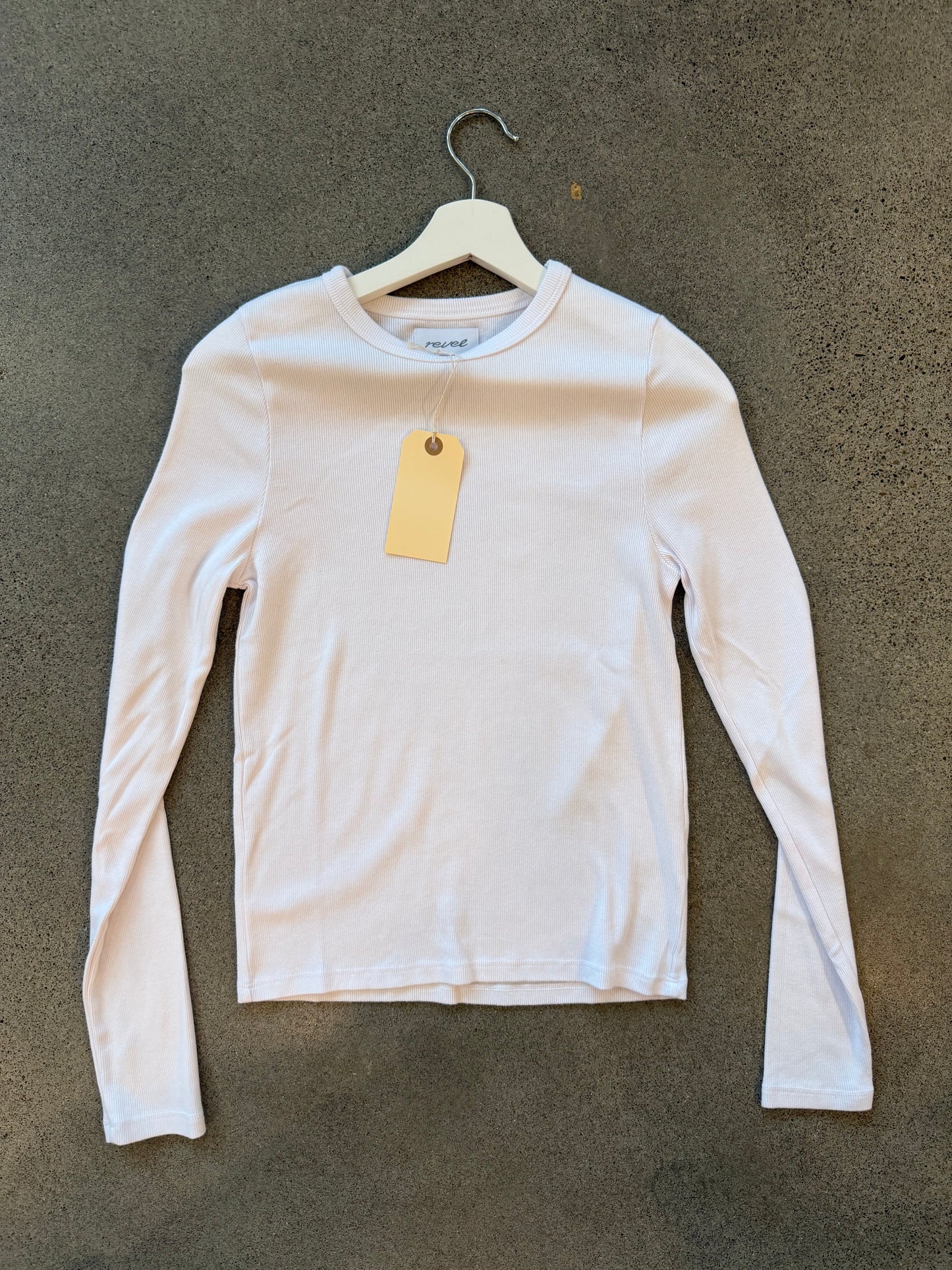 Revel - Long Sleeve Rib Crew in black or white