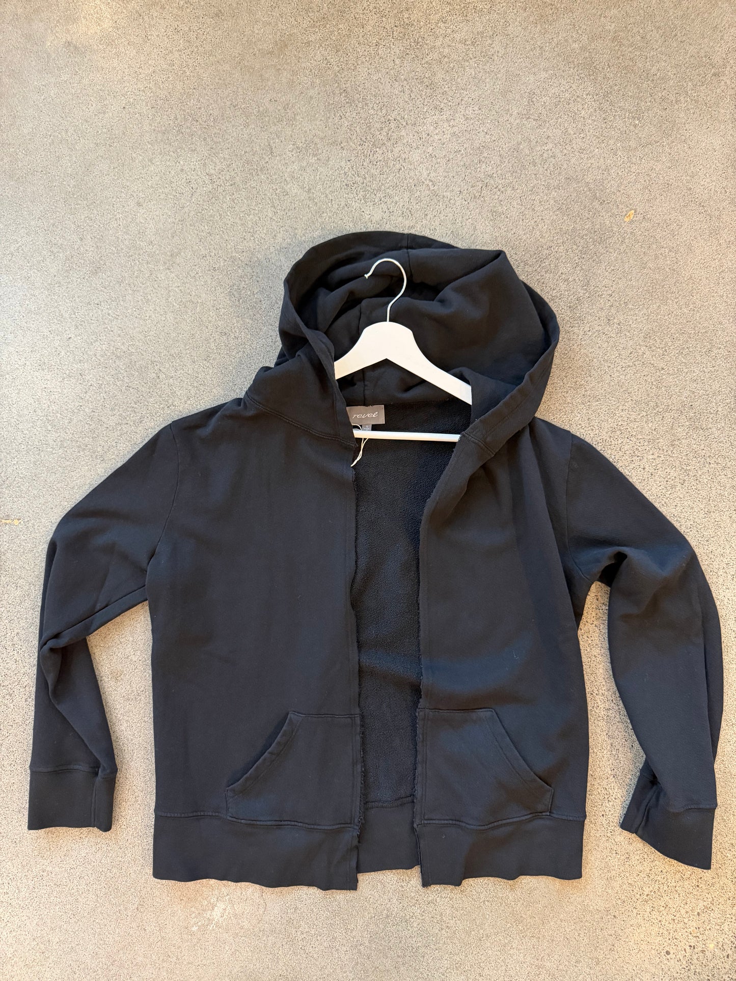 Revel - French Terry Open Hoodie in black or white