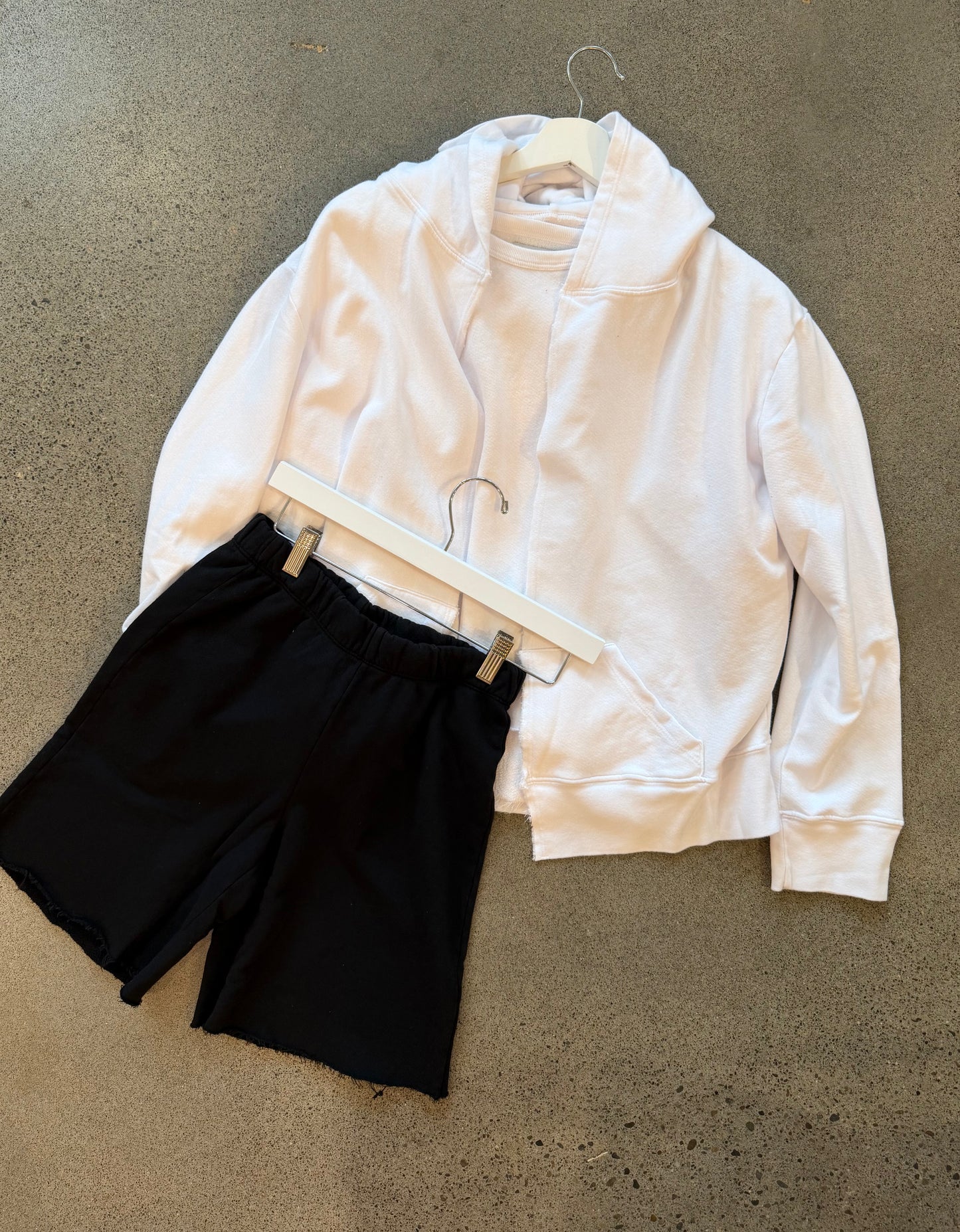 Revel - French Terry Open Hoodie in black or white