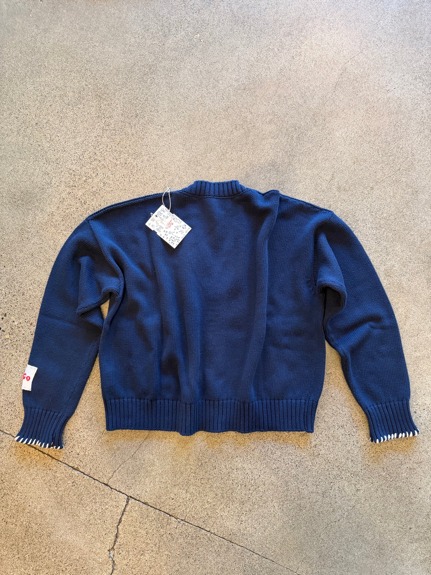 Longo Patch Pocket Cardigan in Gold or Navy