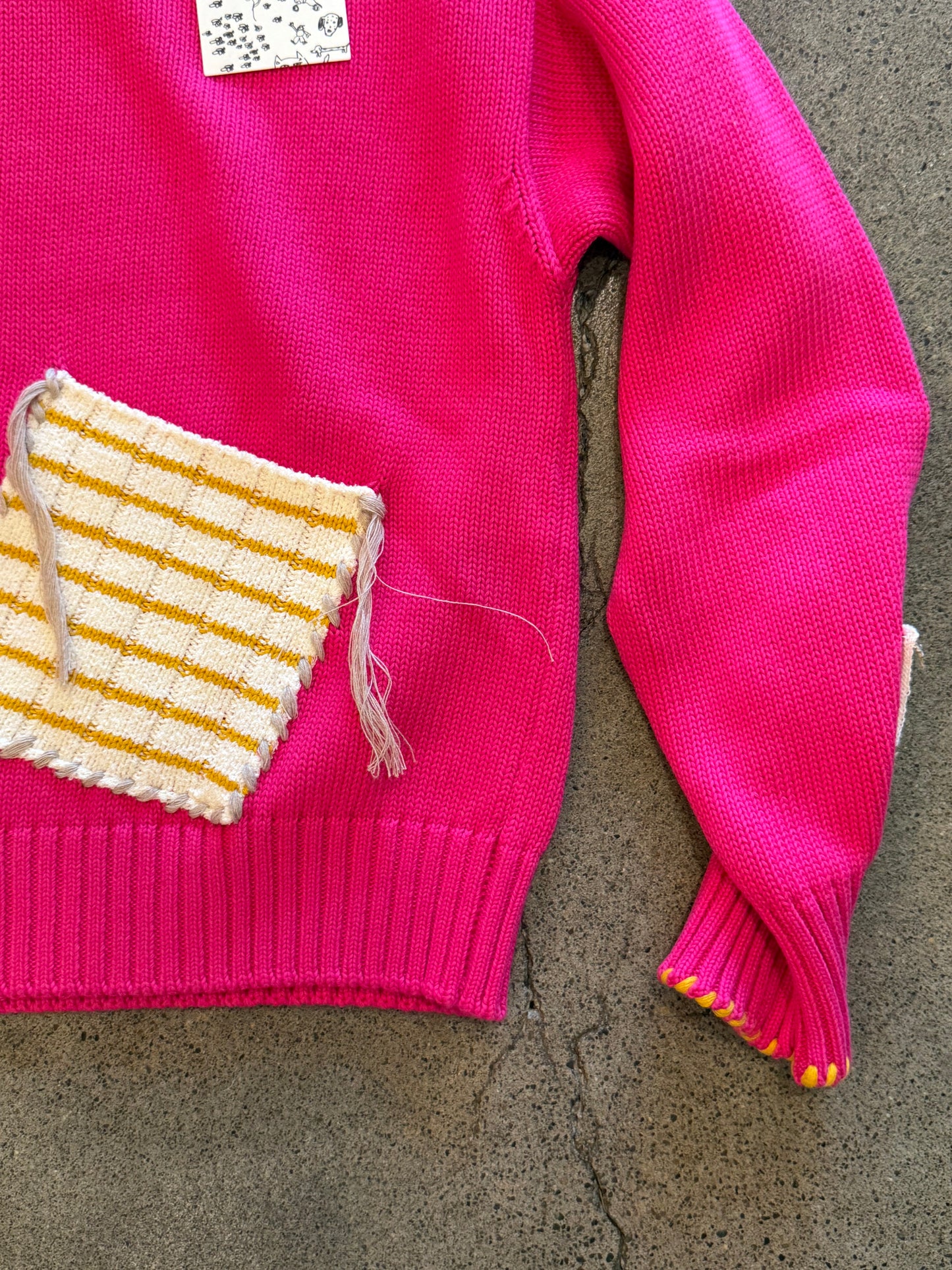 Longo - Patch Pocket Crew in Hot Pink