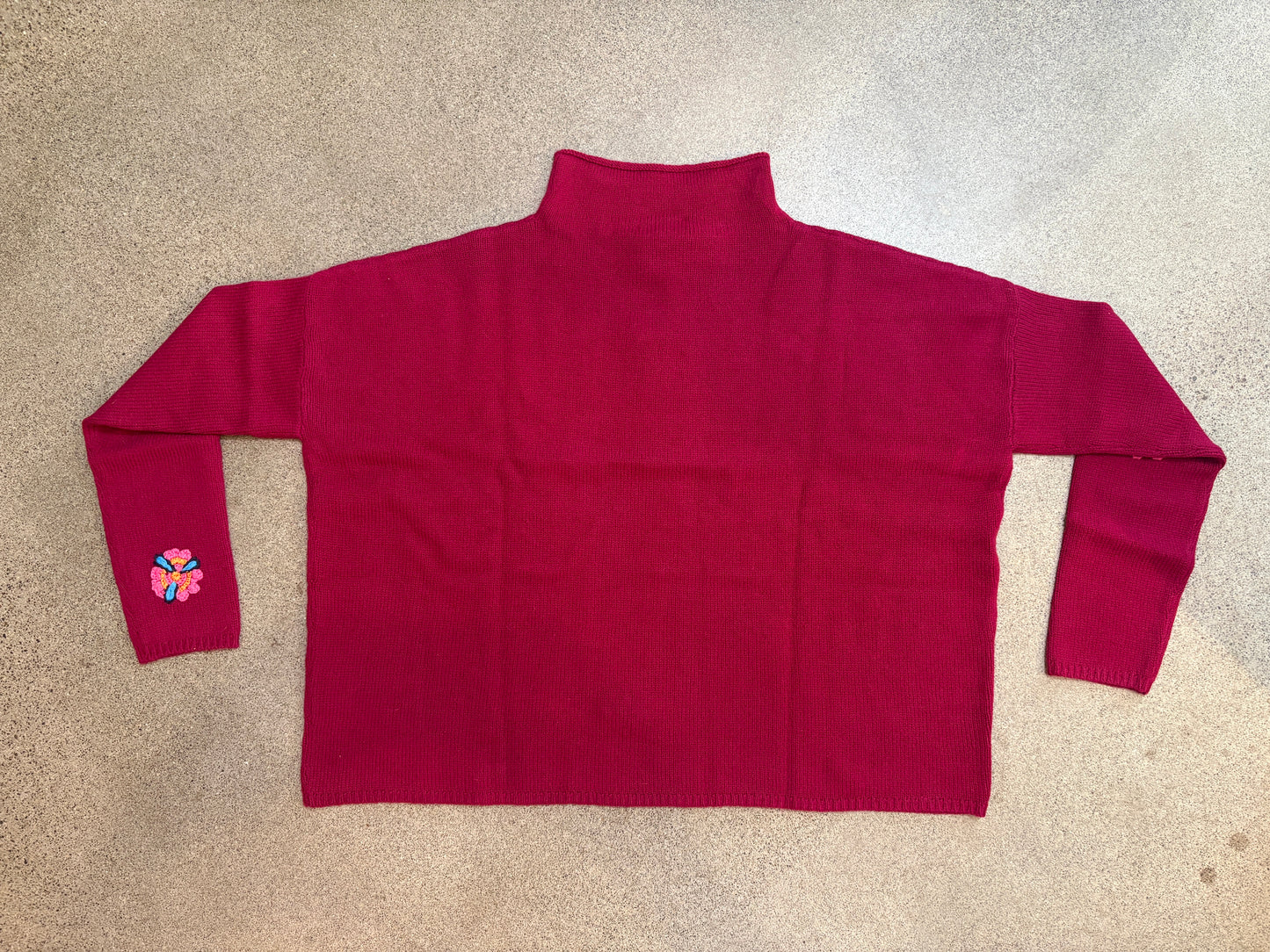 Happy Sheep - Ruby Floral Embroidery Pullover