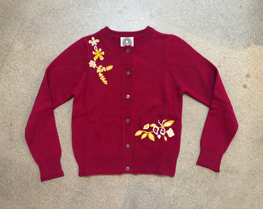 Happy Sheep - Folk Flower Stitchwork Cardigan