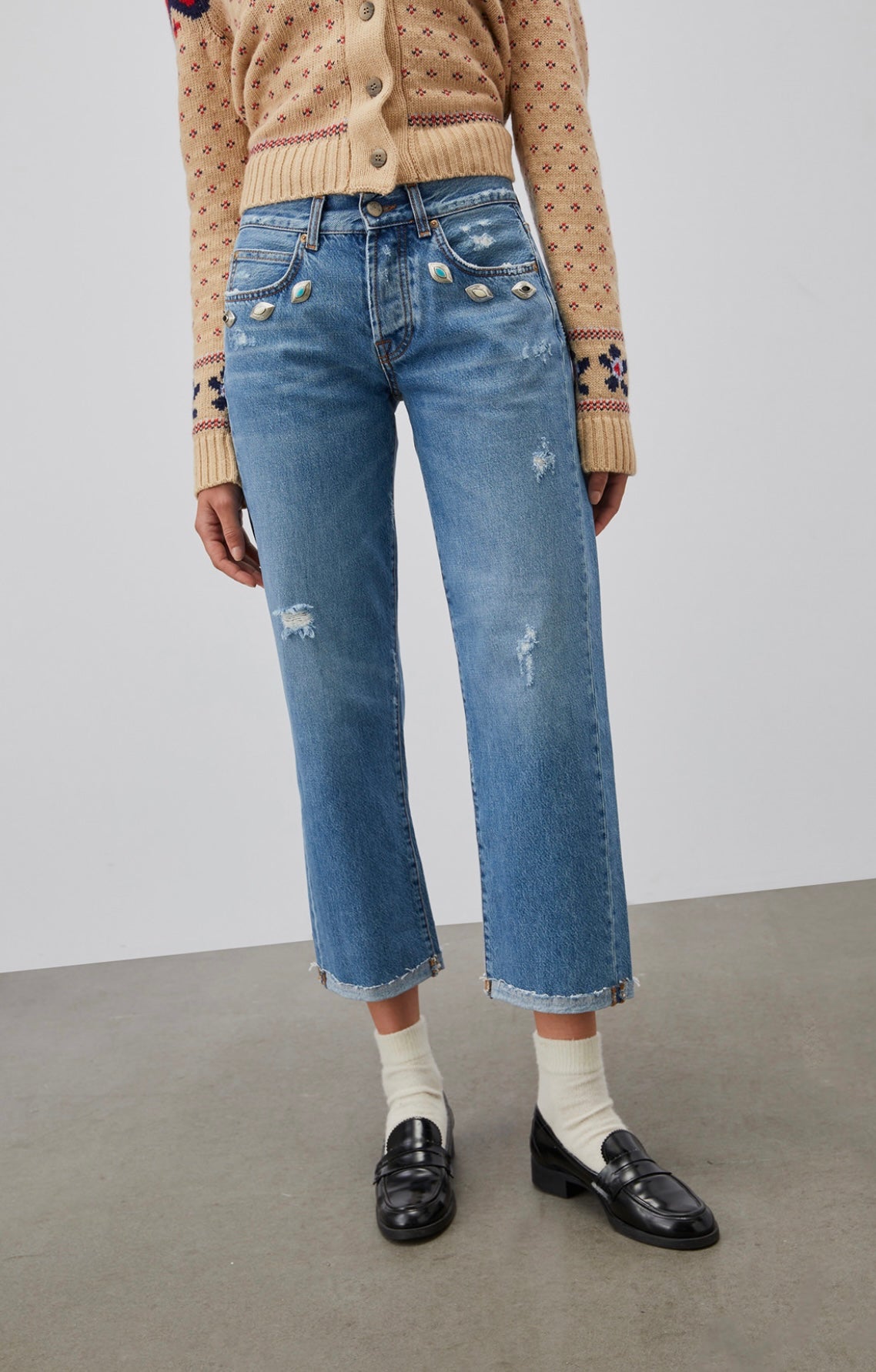 Roy Rogers Recycled Bronson + Stud Jeans