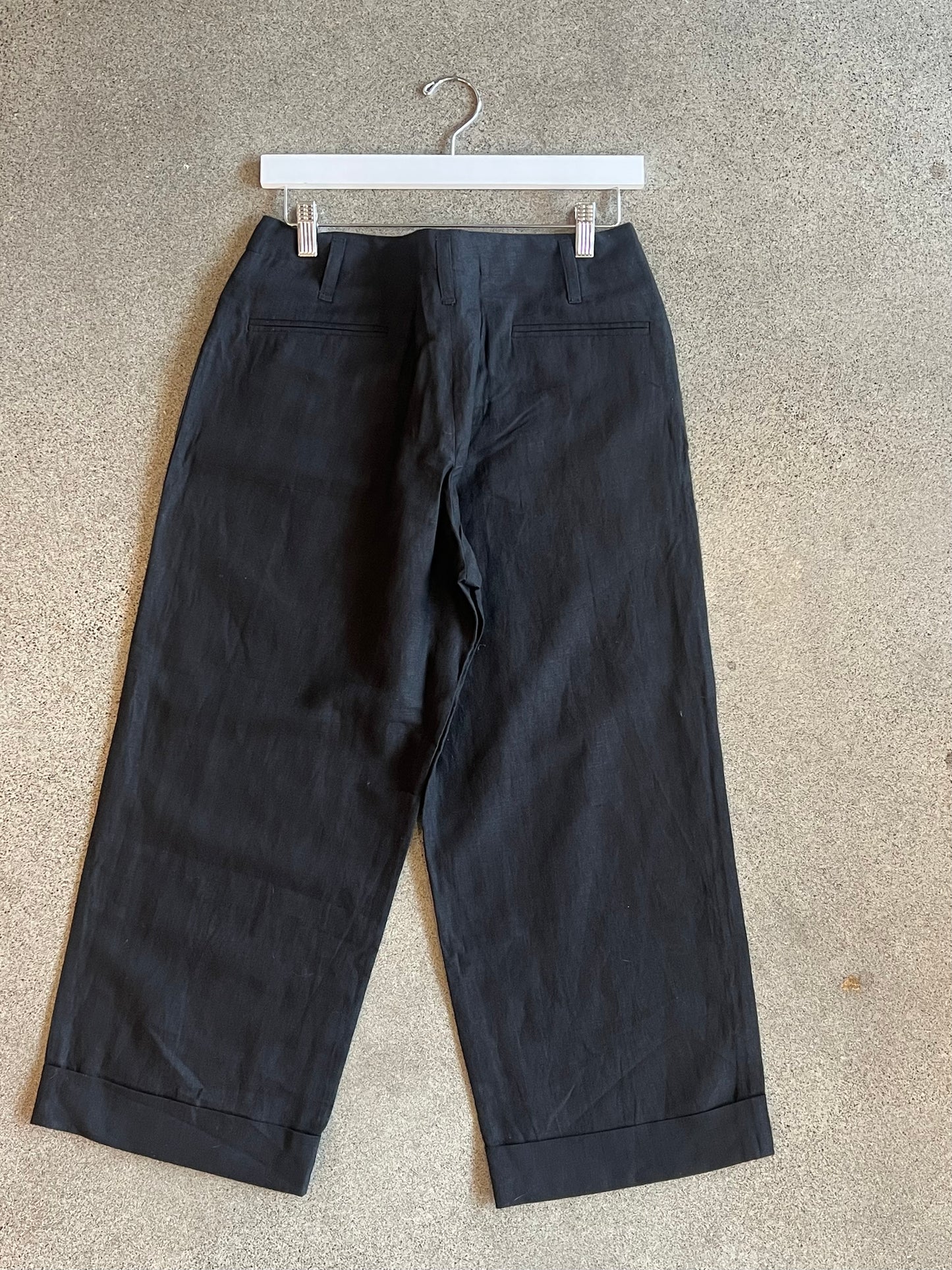 Nido - Cross Over Black Linen Pants