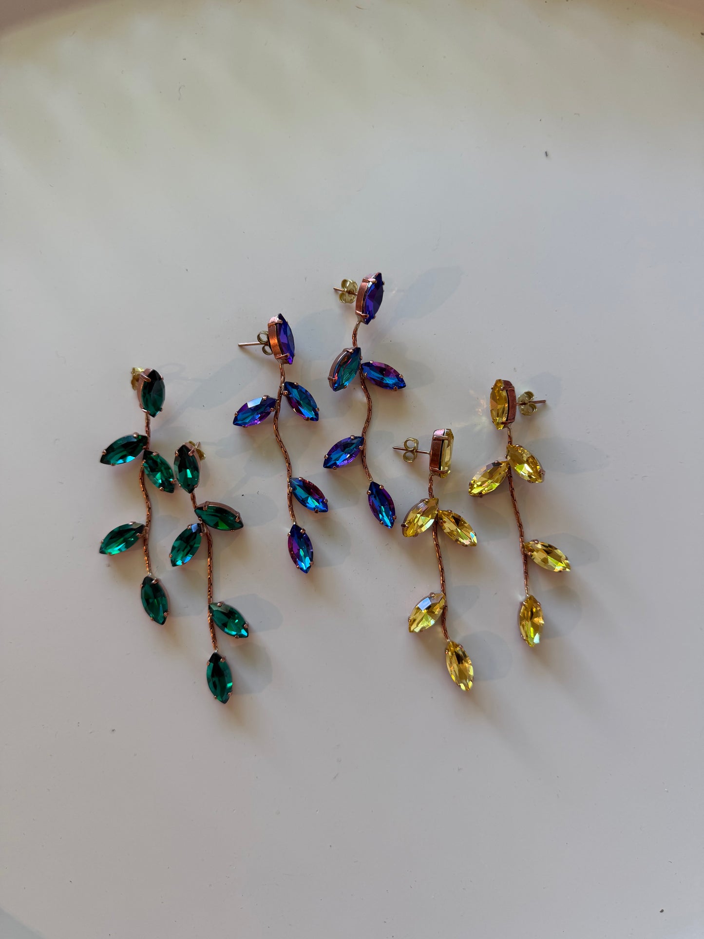 Alba Bijoux- Leaf Drop Earrings  in several color options