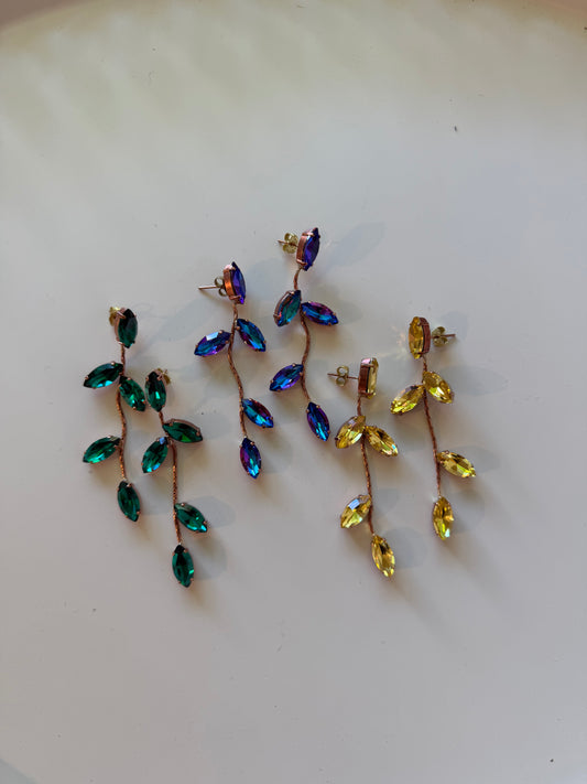 Alba Bijoux- Leaf Drop Earrings  in several color options
