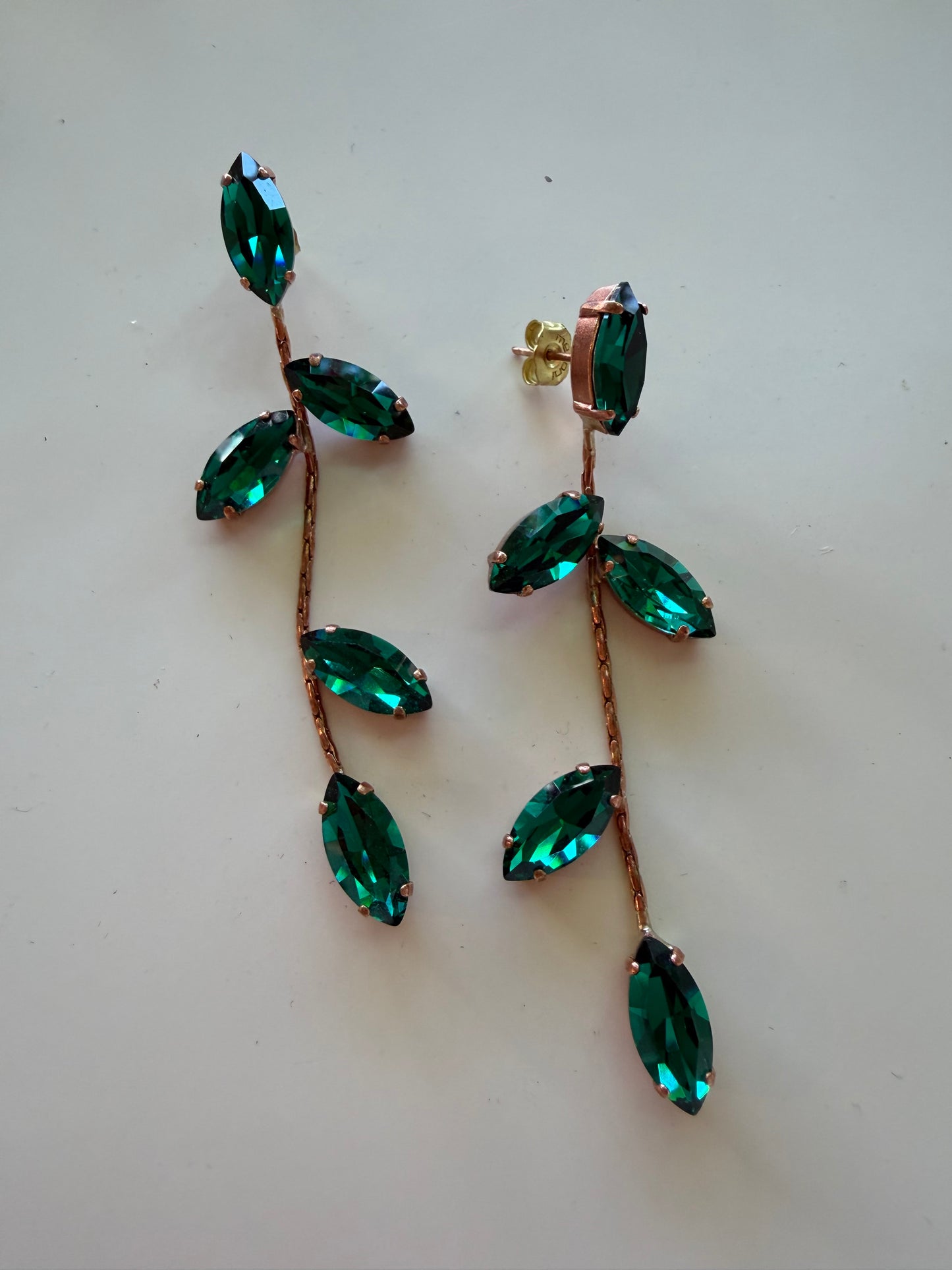 Alba Bijoux- Leaf Drop Earrings  in several color options