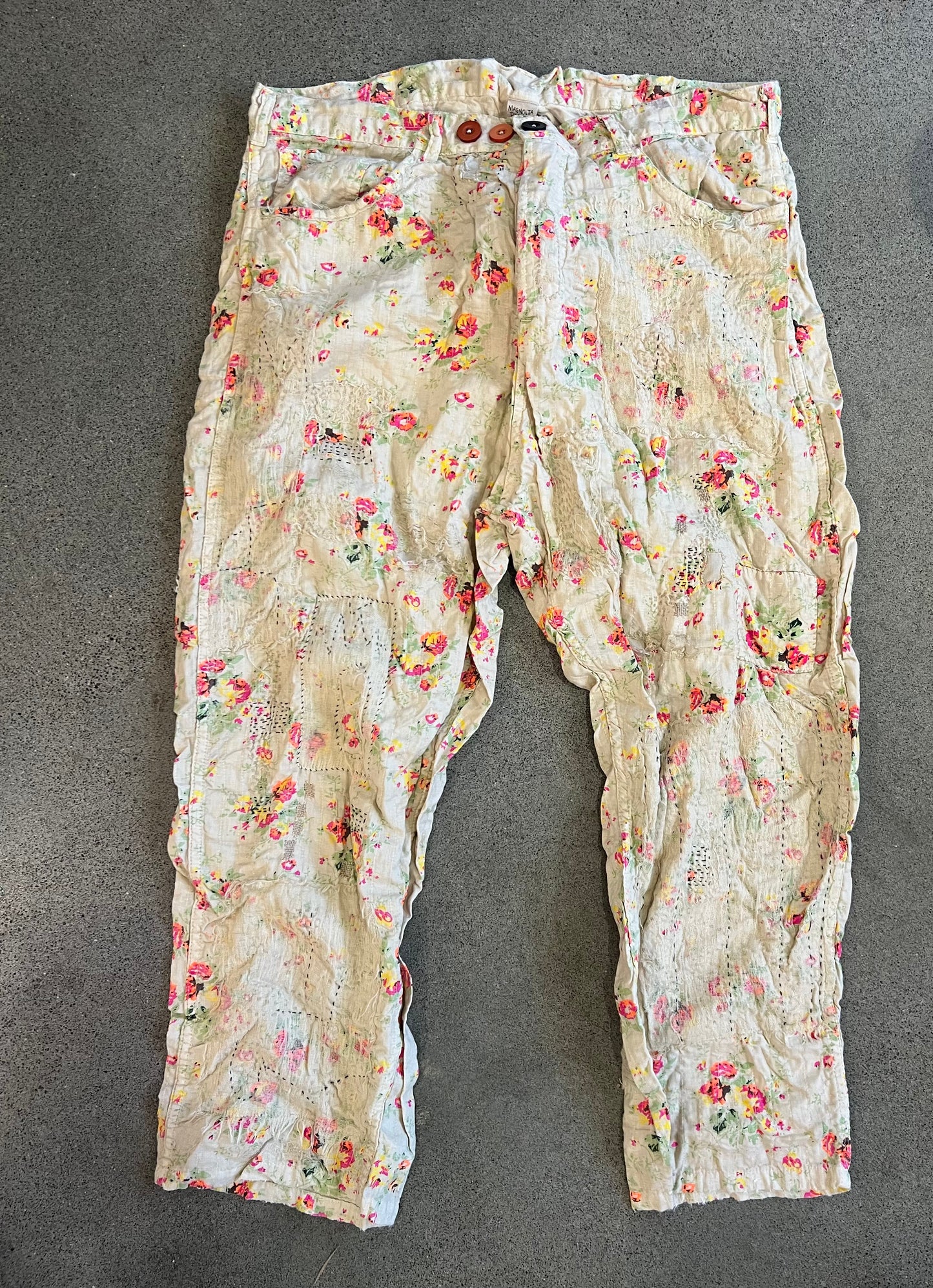 Magnolia Pearl Cotton-Linen Minor Pants in Circus Rose (doll house)