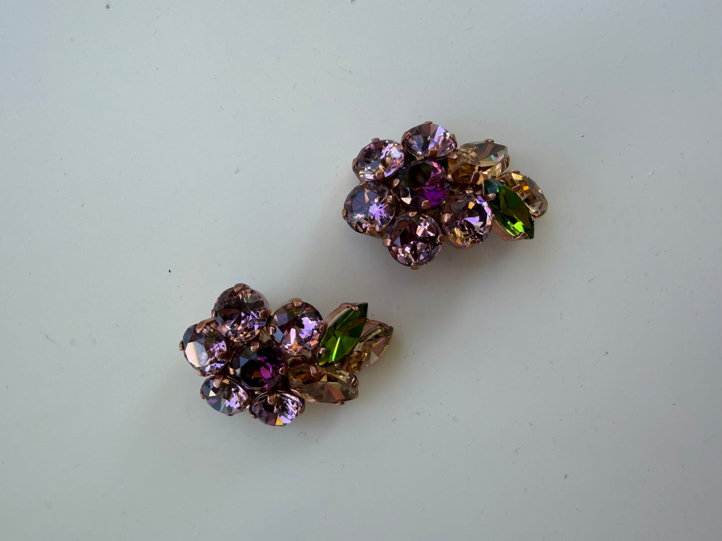 Alba Bijoux- Flower Cluster Clip  Earrings