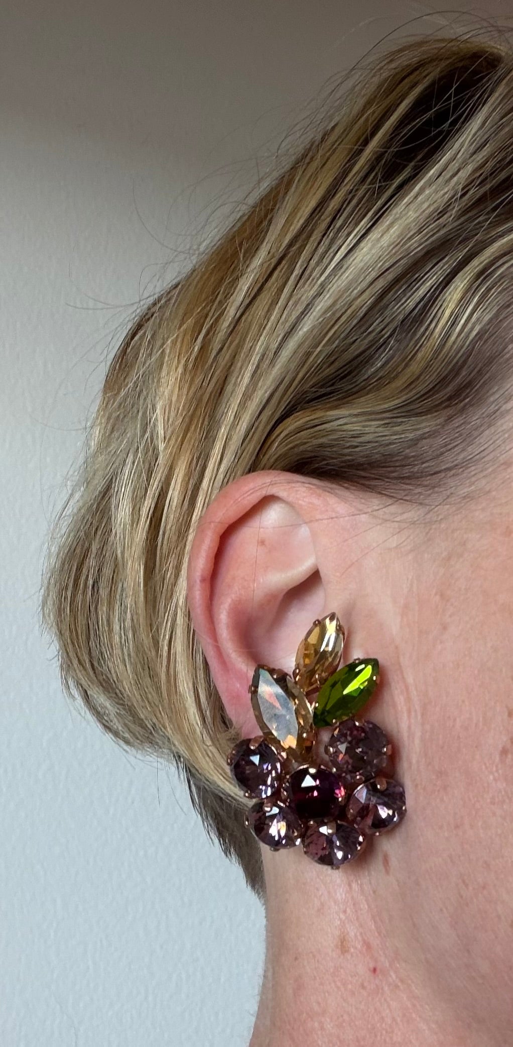 Alba Bijoux- Flower Cluster Clip  Earrings