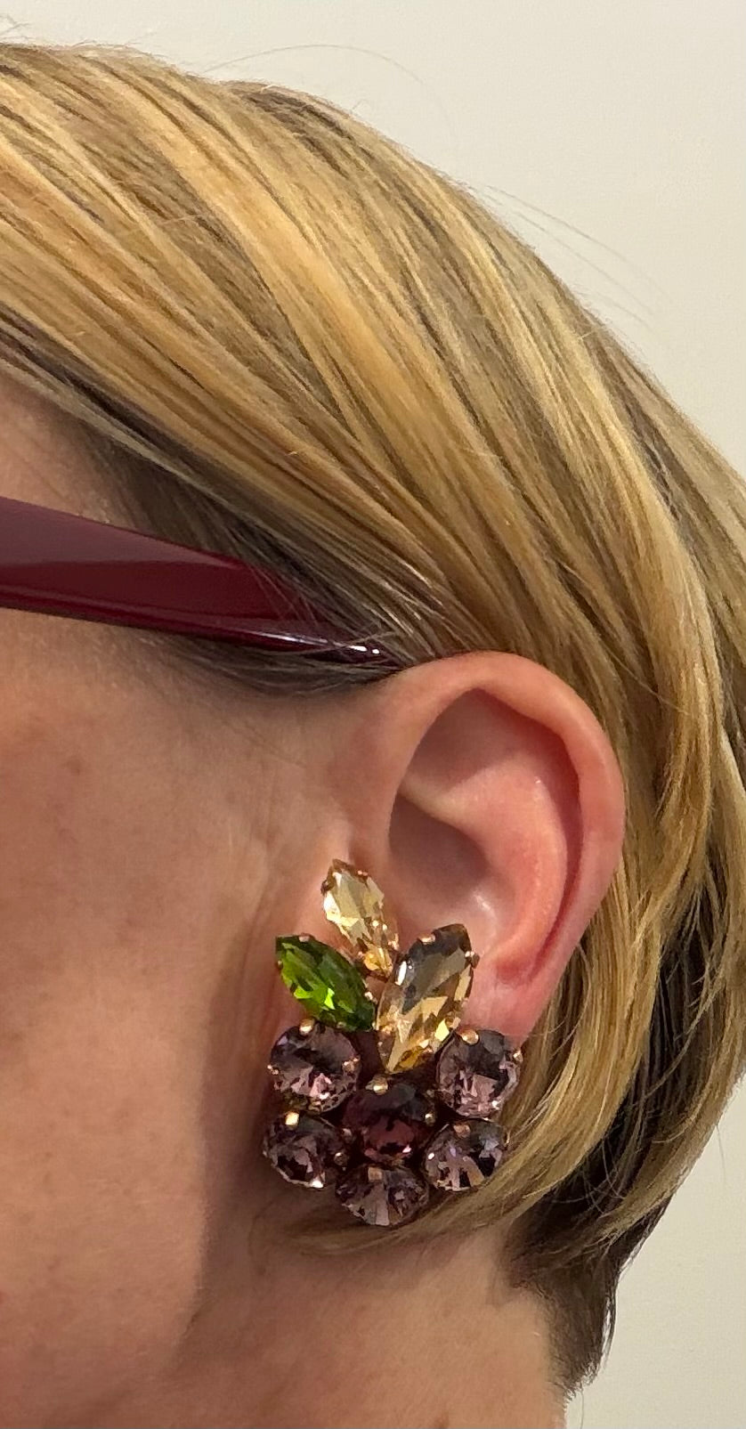 Alba Bijoux- Flower Cluster Clip  Earrings