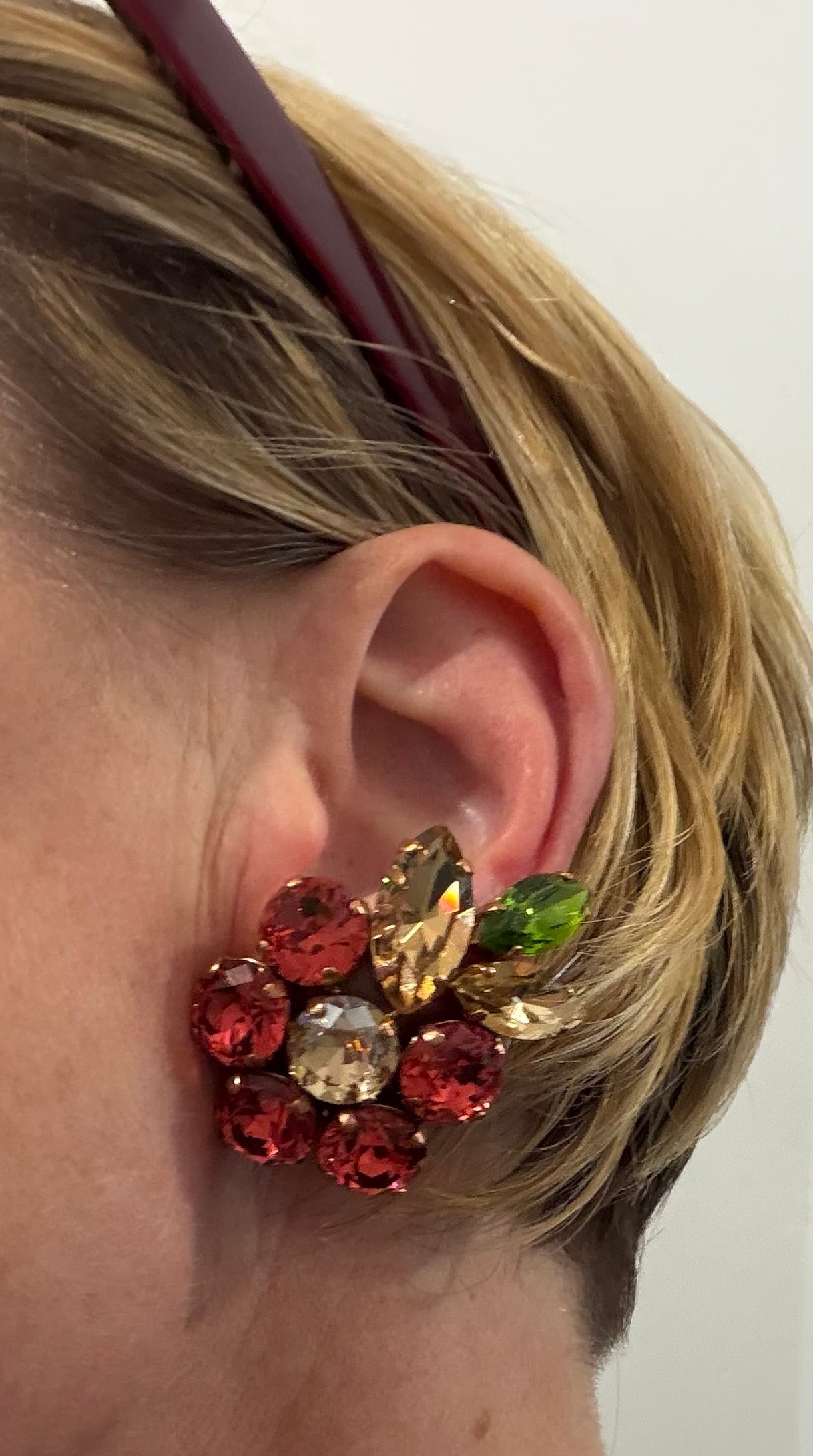 Alba Bijoux- Flower Cluster Clip  Earrings
