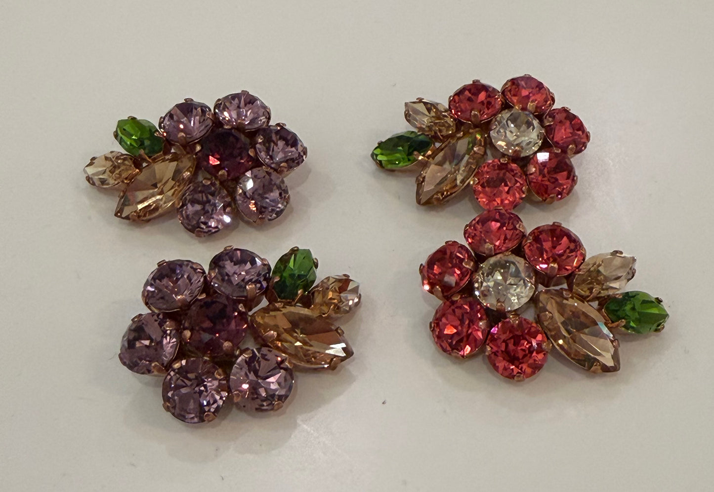 Alba Bijoux- Flower Cluster Clip  Earrings