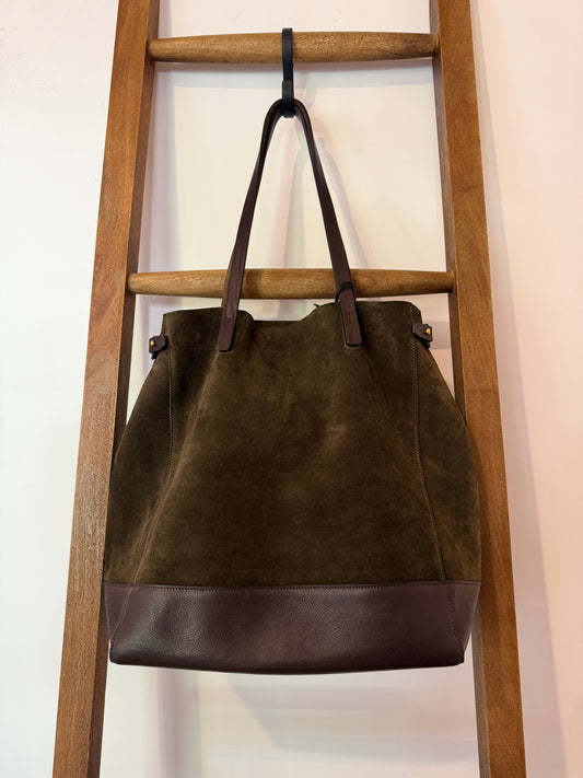 Massimo Palomba - Charlie Suede Shopper in Olive