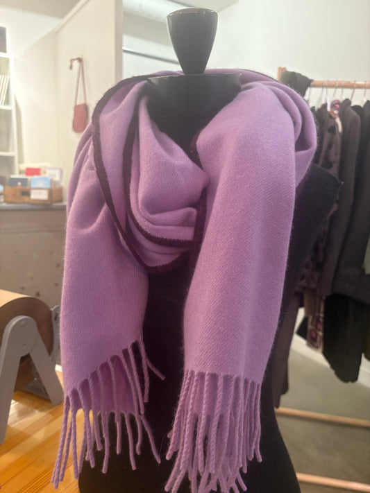 KAS - Heavy Hilltop Woven Scarf with Long Fringe in Purple