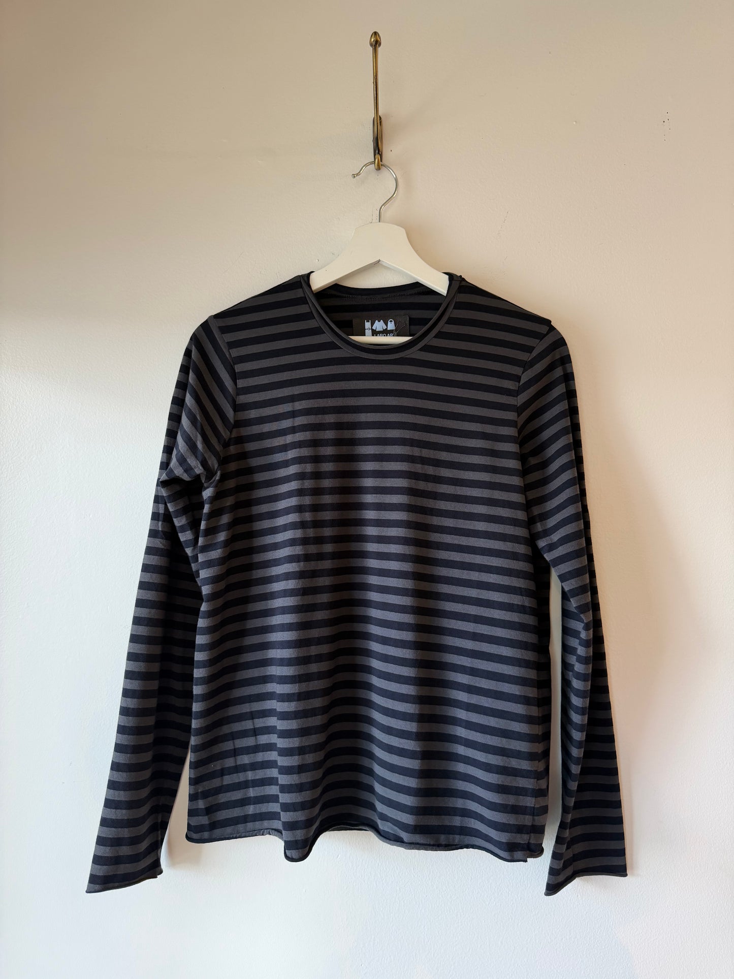 Labo Art- Long Sleeve Stretch Jersey Rolled Hem Tees in solid or stripe