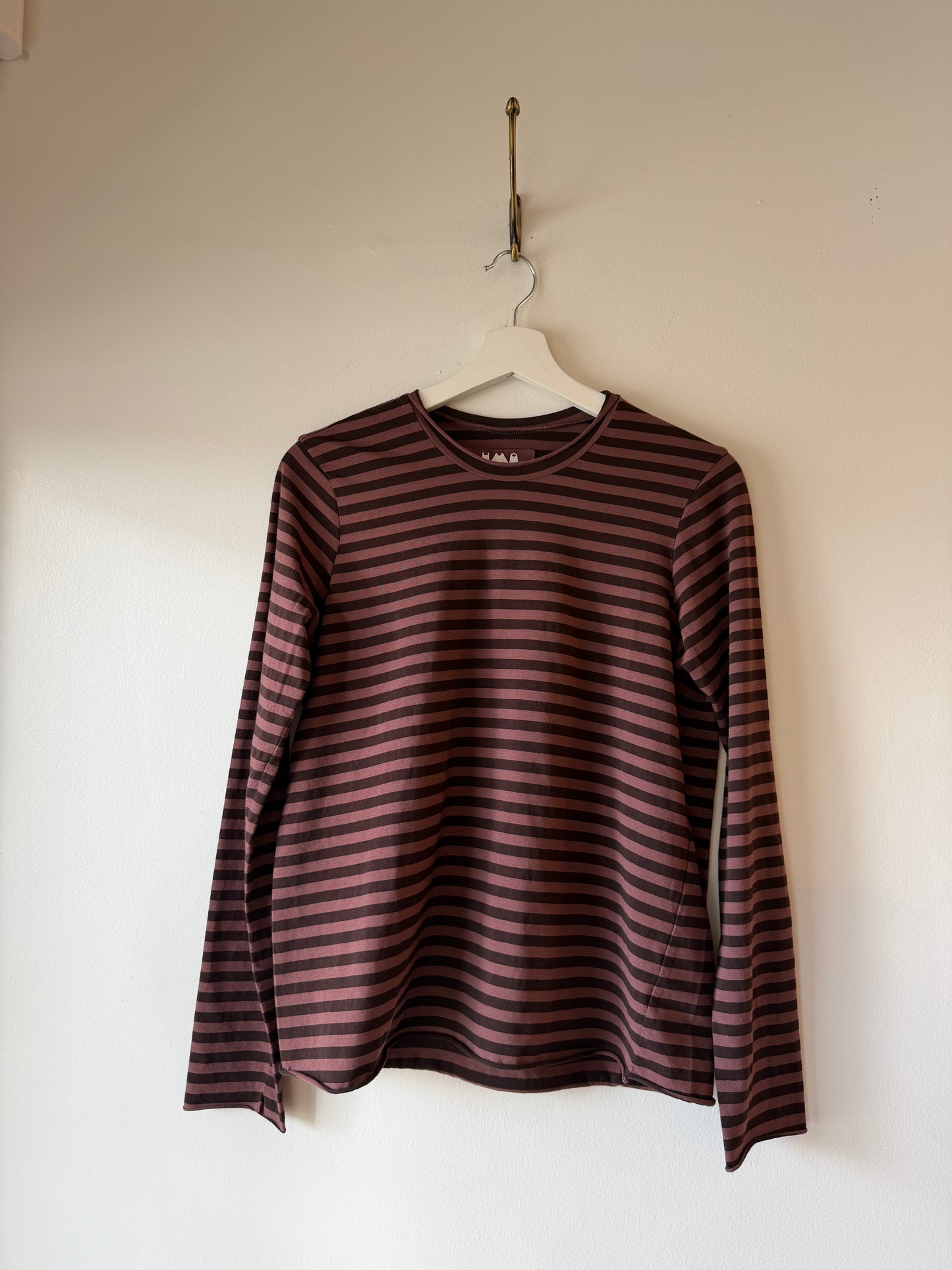 Labo Art- Long Sleeve Stretch Jersey Rolled Hem Tees in solid or stripe