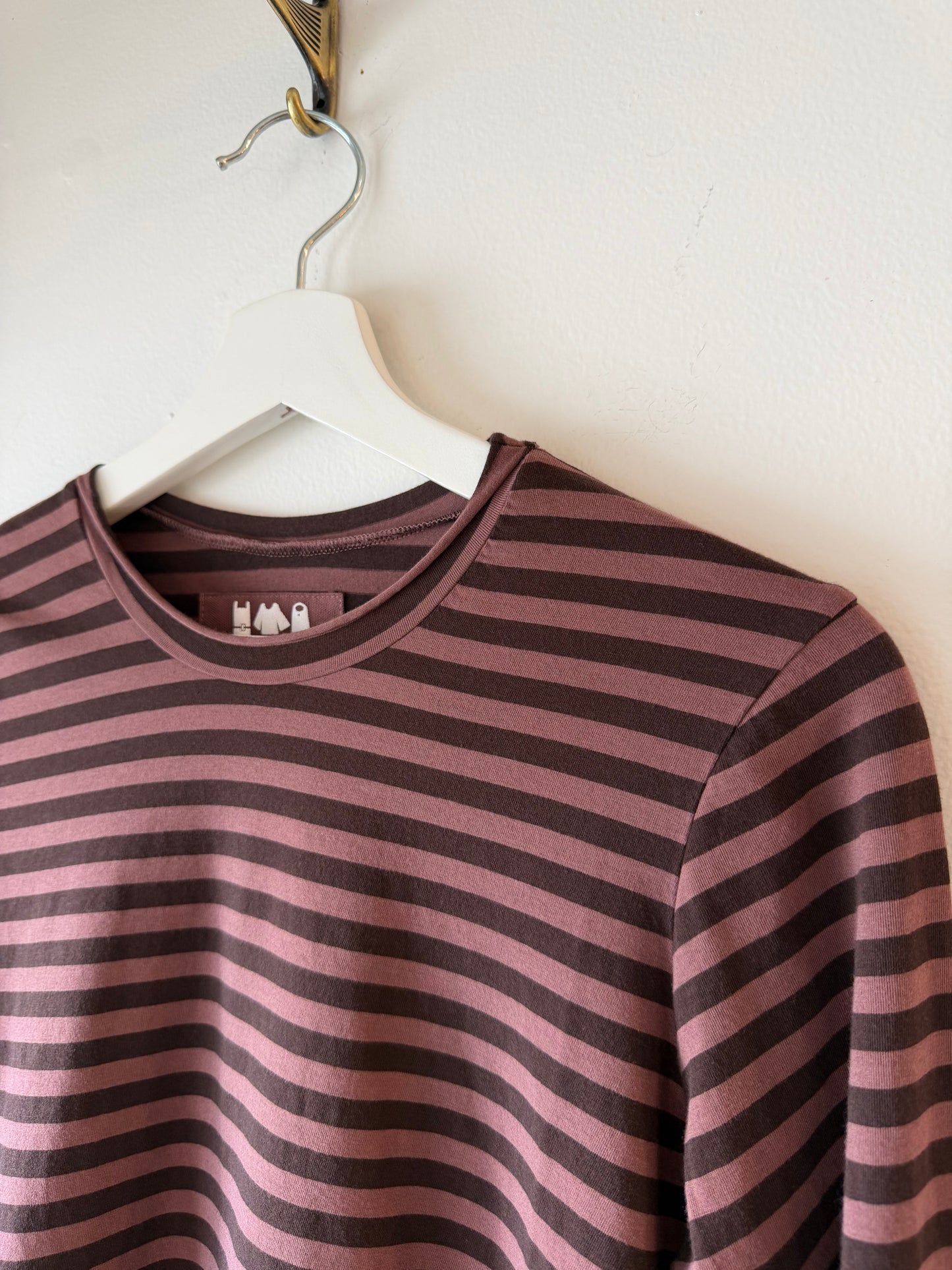 Labo Art- Long Sleeve Stretch Jersey Rolled Hem Tees in solid or stripe