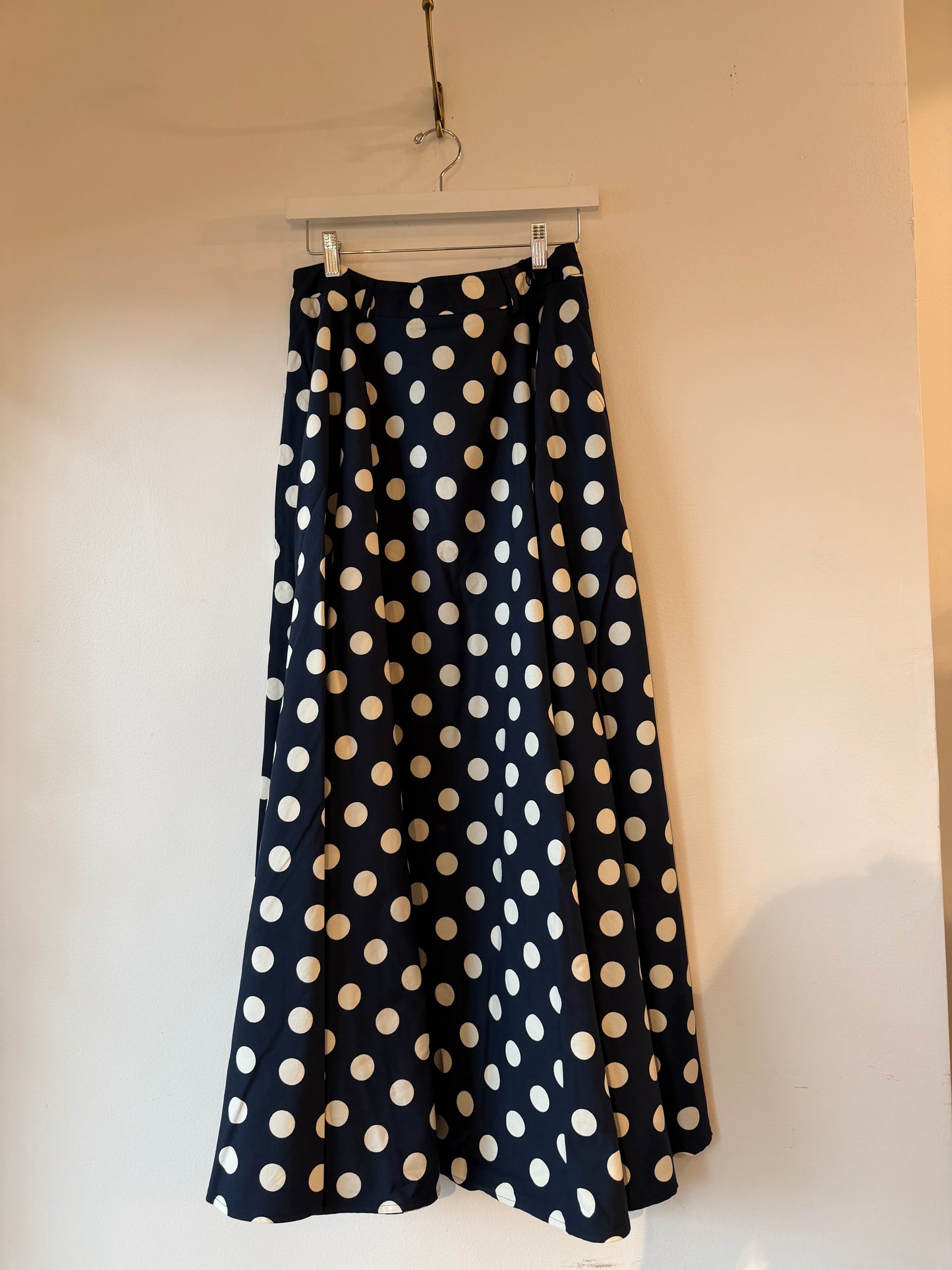 Hannes Roether - Dot Circle Skirt in Navy and Winter White