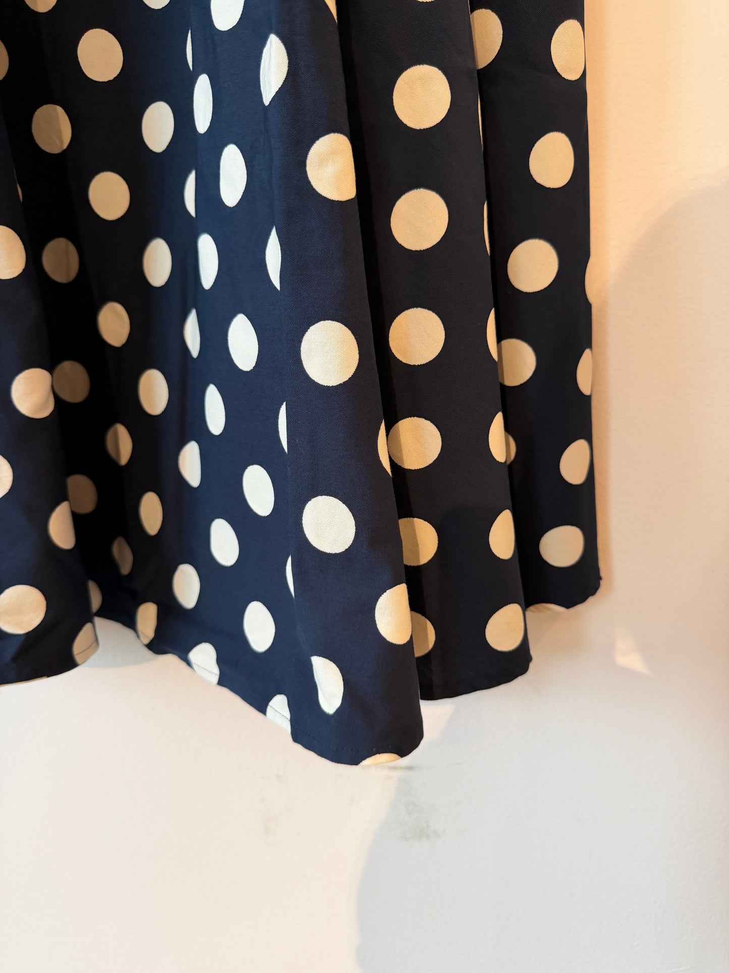 Hannes Roether - Dot Circle Skirt in Navy and Winter White