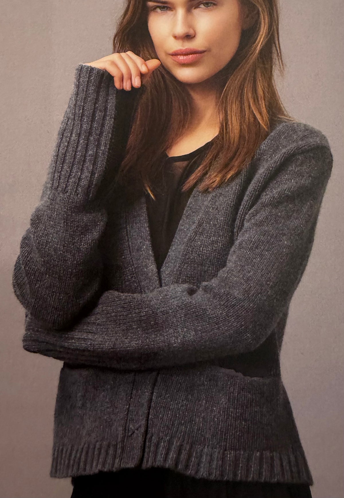 Kristensen Du Nord - Cashmere Cardigan in Jute or Grey Melange