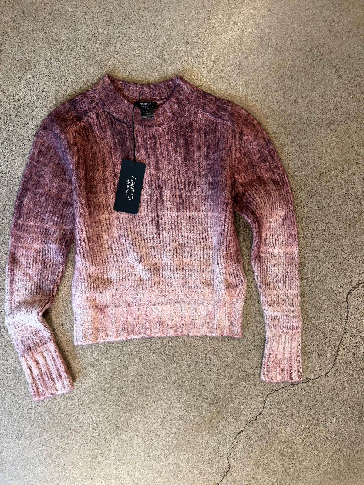 Avant Toi - Thick Crewneck in Italian Plum Fade