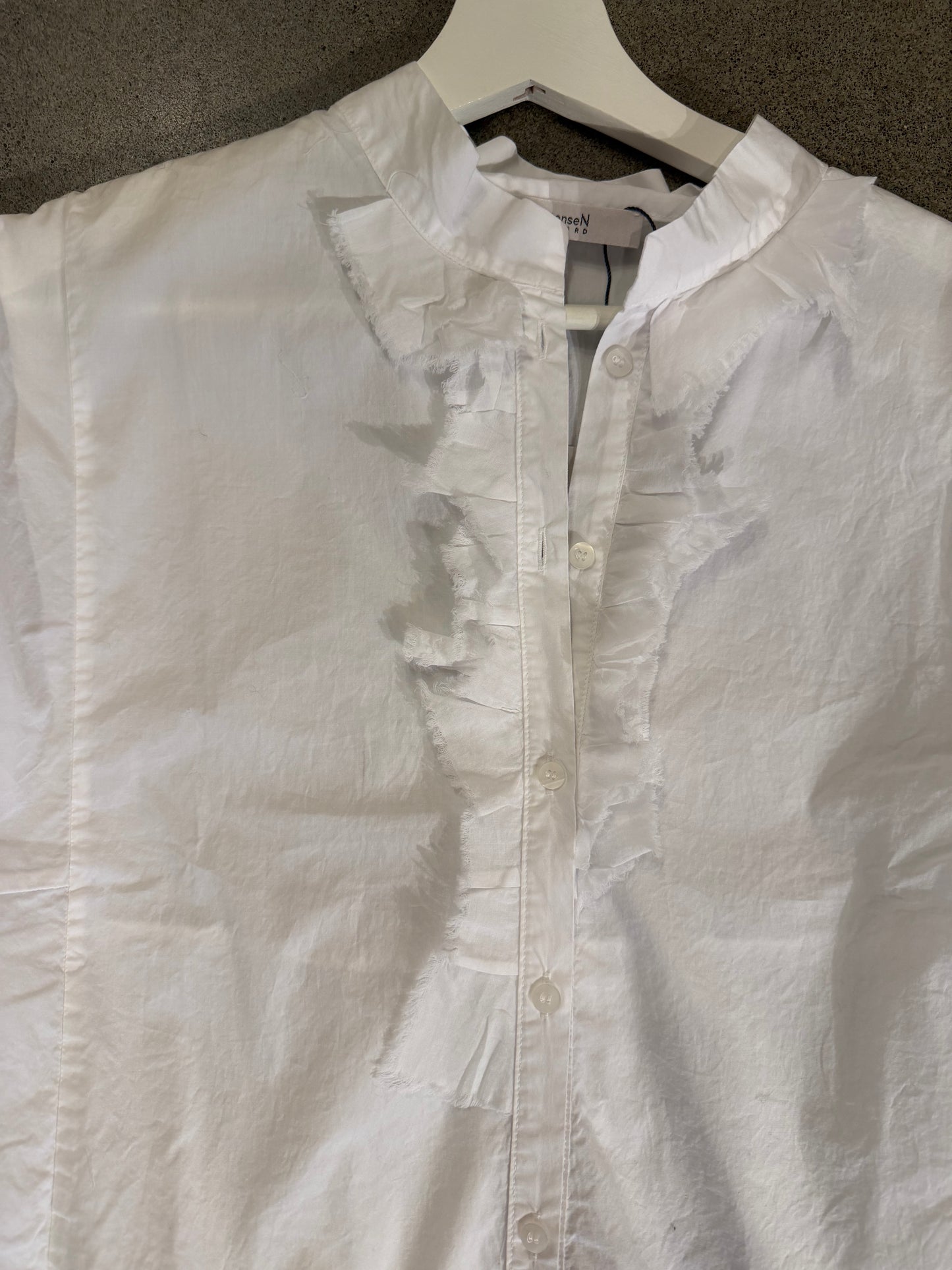 Kristensen Du Nord - Cotton Stretch Ruffle Shirt in White