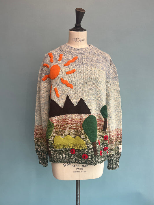 Longo - Crewneck Landscape Sweater w/ Patch