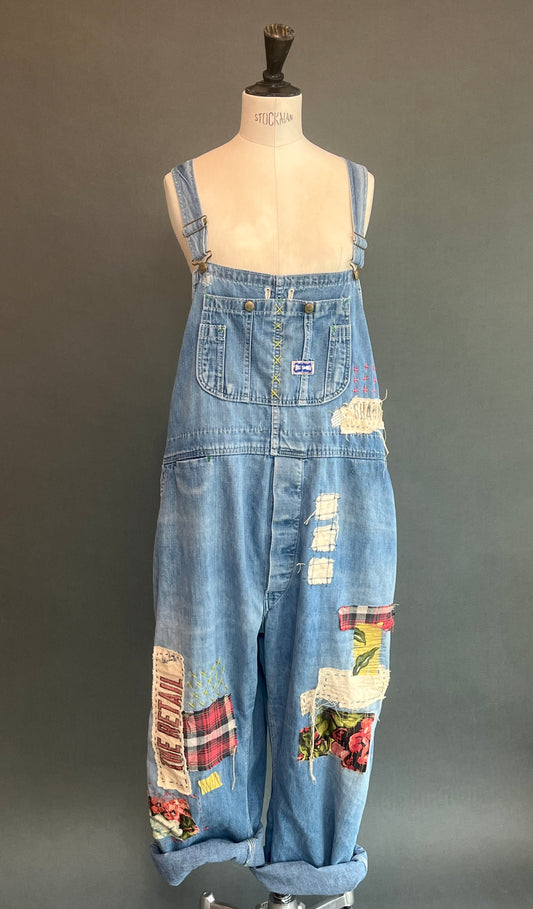Origami Crane - Big Smith Overalls with Lumber Patches