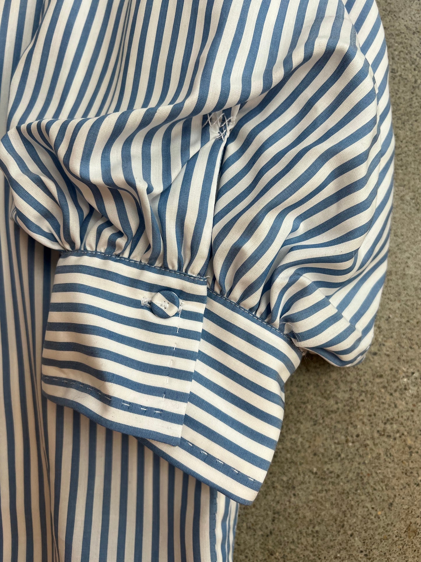 Le Sarte Pettegole - Wide-Sleeve Blouse in Blue and White stripe
