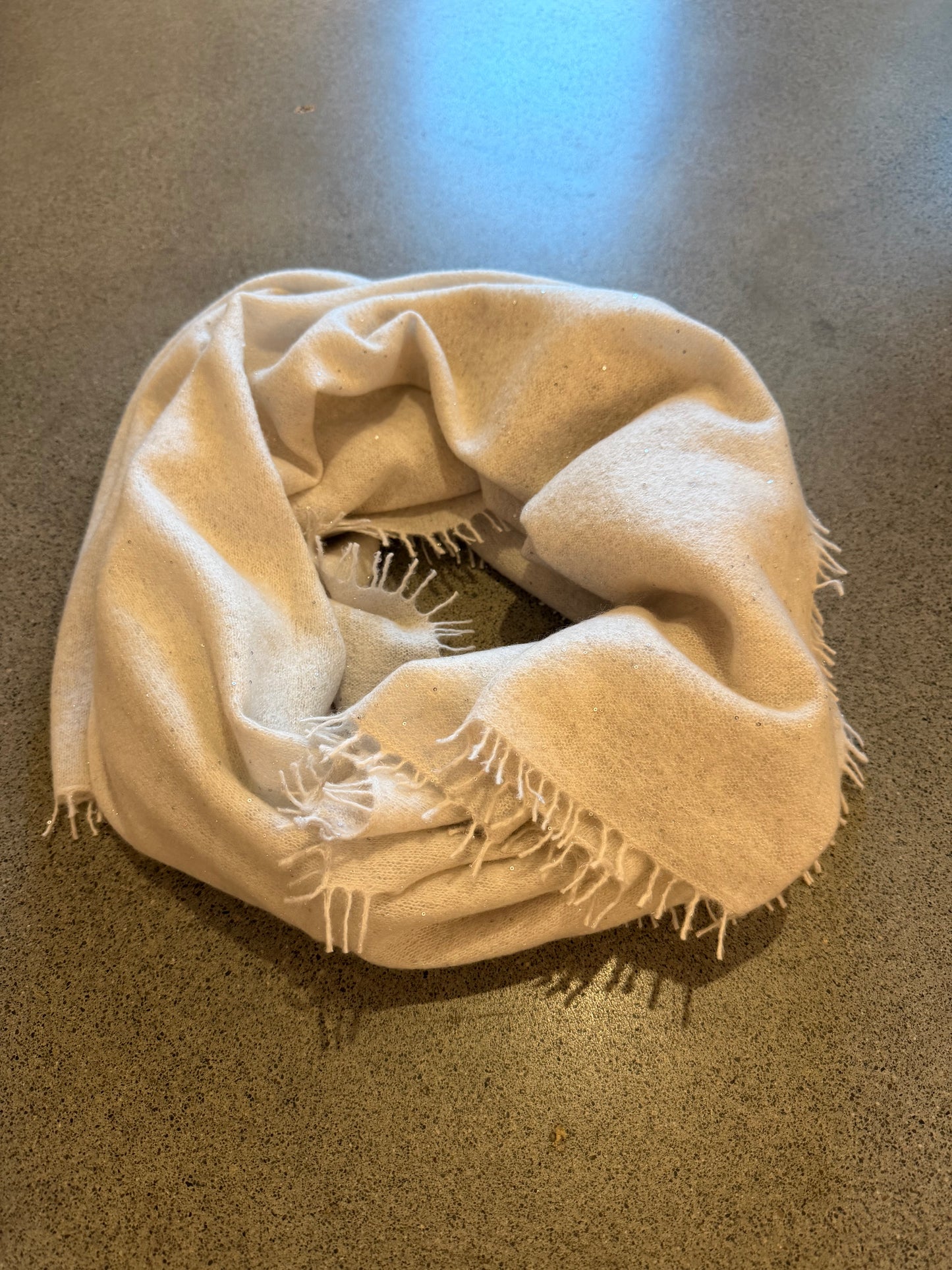 KAS - Antique White Sequin Cashmere Scarf
