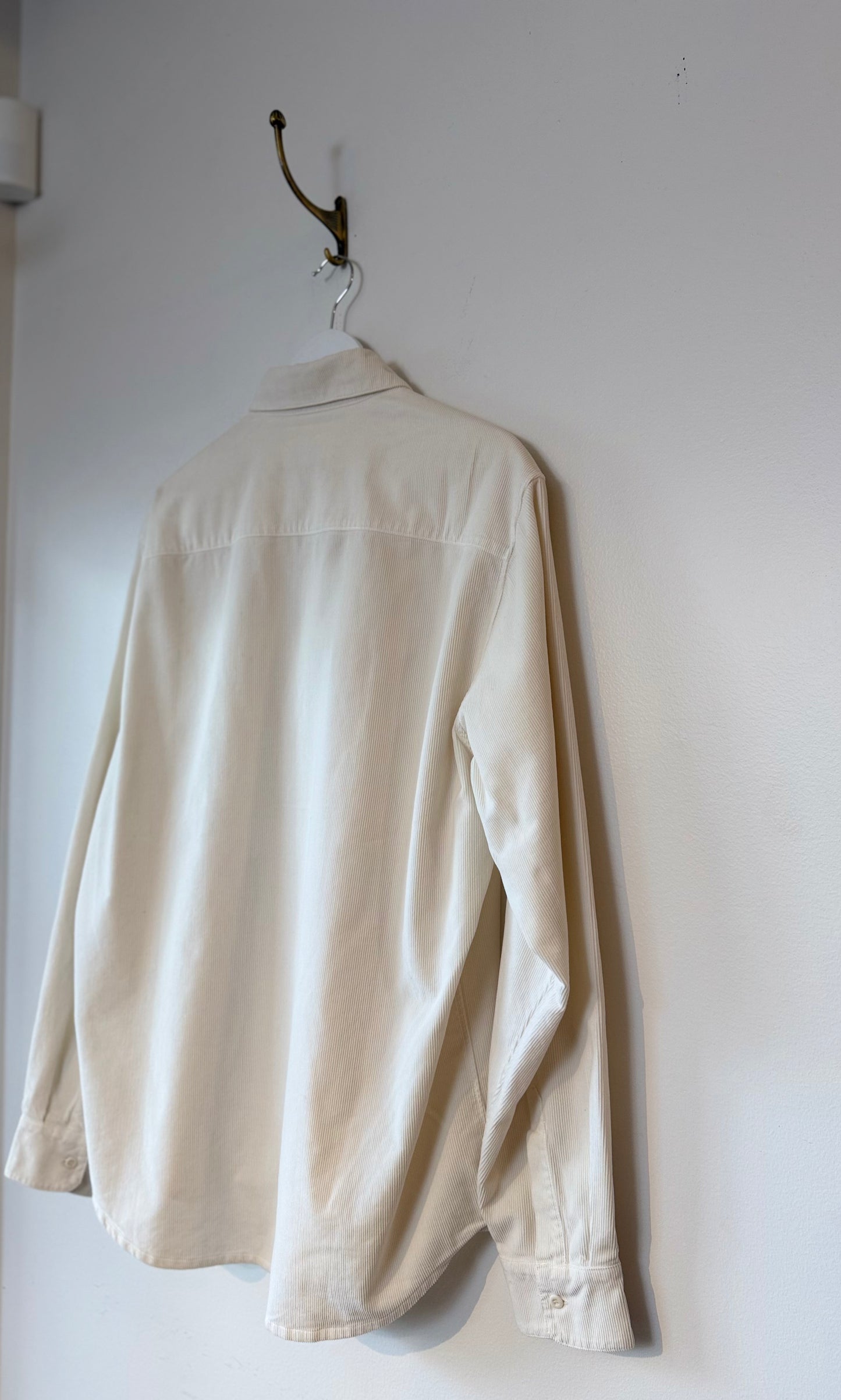 Labo Art Men - Corduroy Button Down Shirt in Winter White or Atlantic