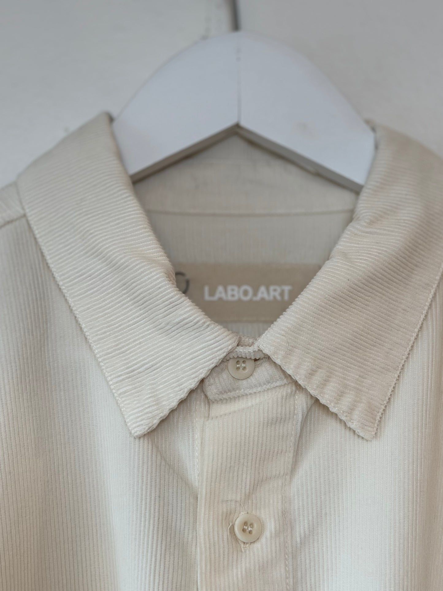 Labo Art Men - Corduroy Button Down Shirt in Winter White or Atlantic