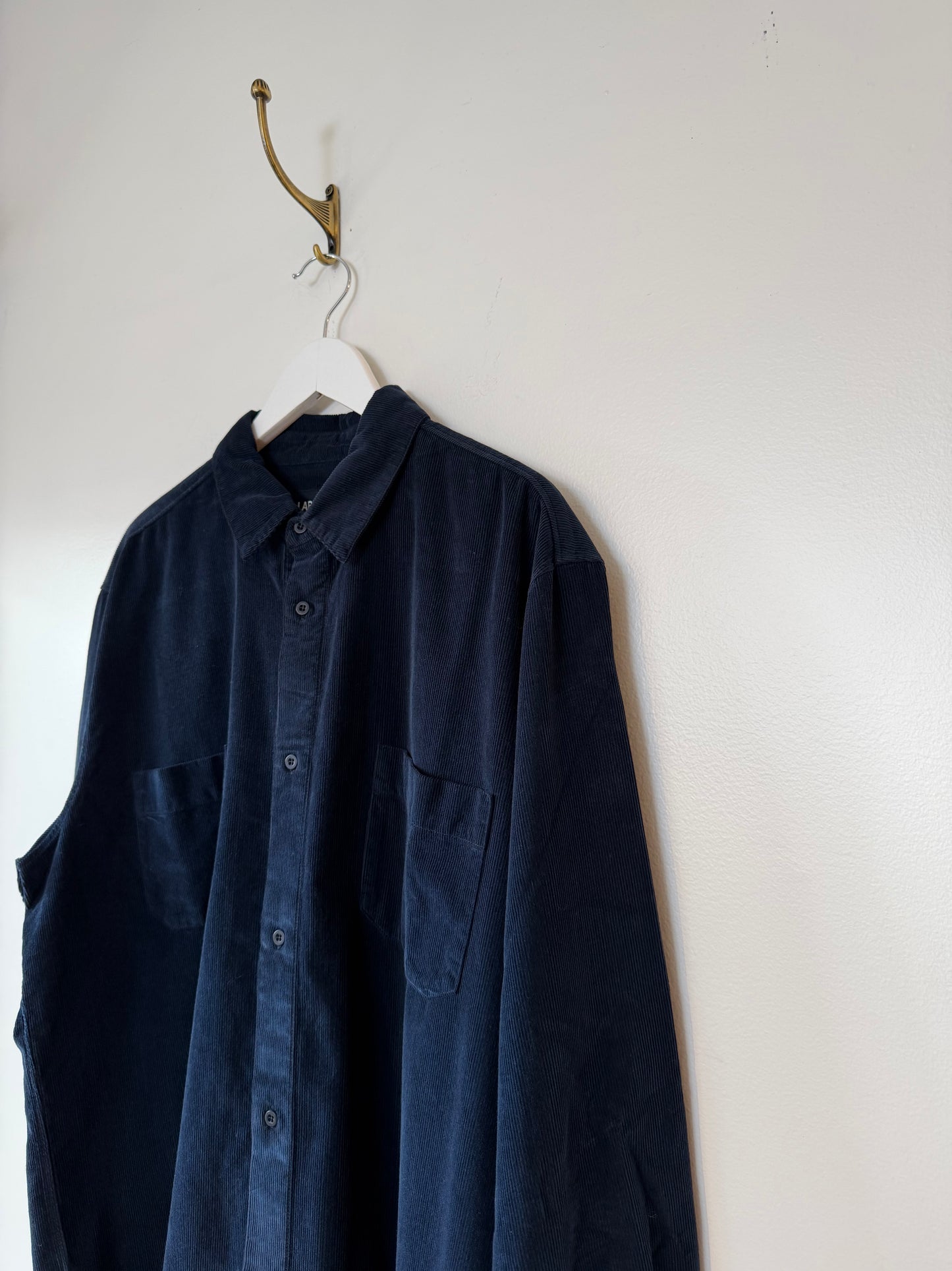 Labo Art Men - Corduroy Button Down Shirt in Winter White or Atlantic