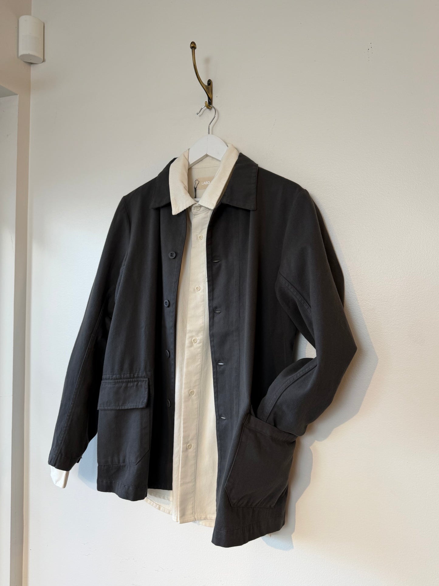 Labo Art Men - Corduroy Button Down Shirt in Winter White or Atlantic