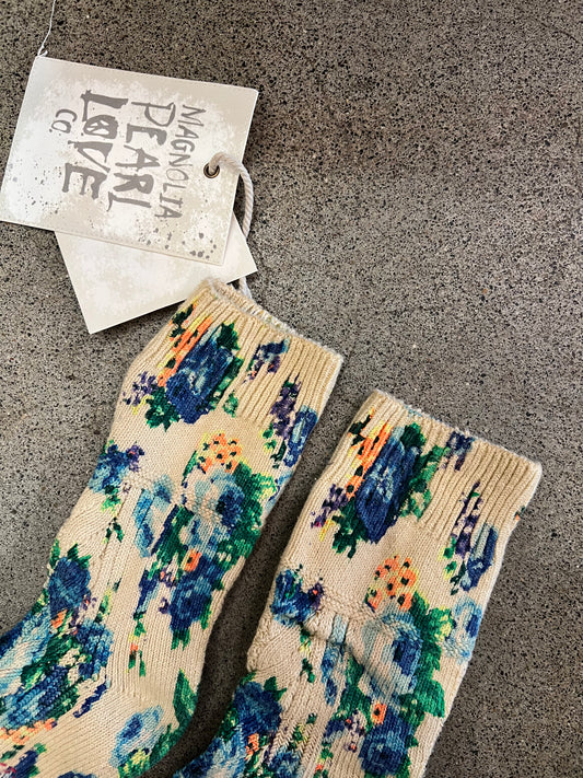 Magnolia Pearl-  Floral Lil Dipper Socks in 2 Patterns