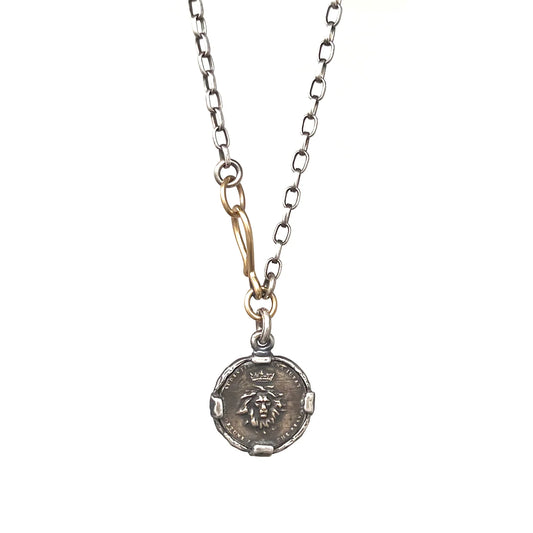 Shannon Koszyk - Sterling & Bronze Lion Coin Necklace