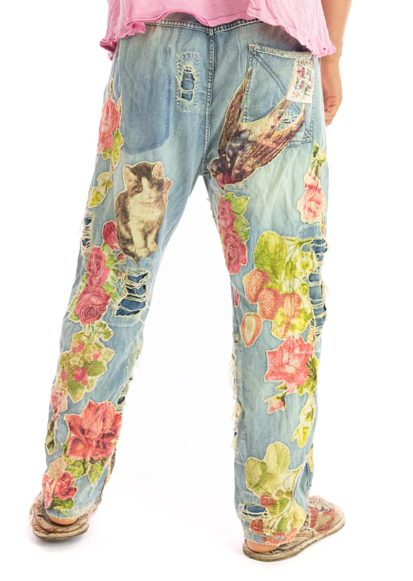 Magnolia Pearl - Floral Appliqué Miner Denims