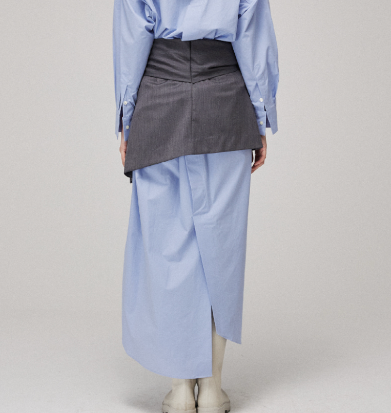 MMAM - Blazer Crop Layered Skirt Cover-up/Belt