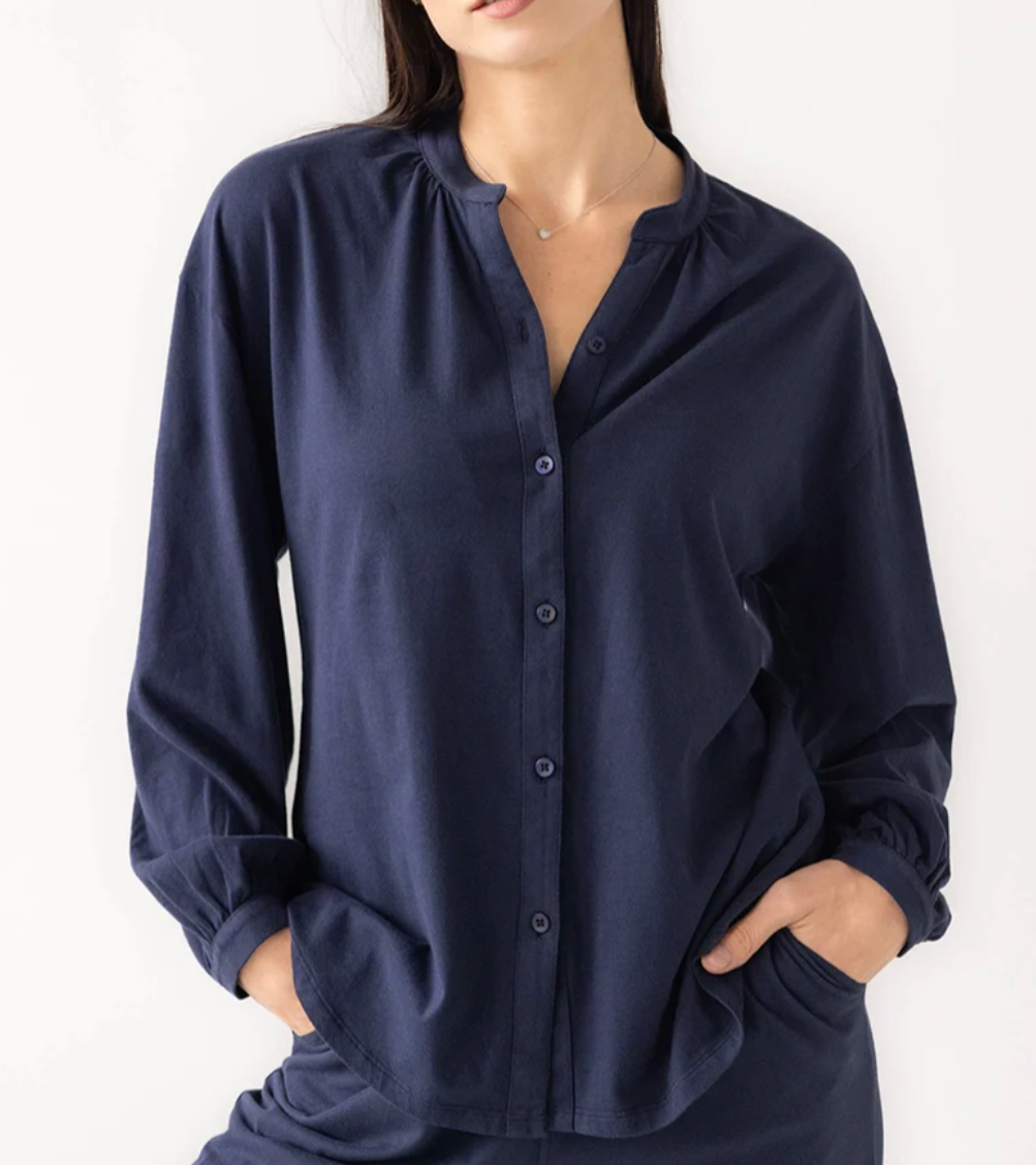 Salua - Mandarin Collar Soft Pima Cotton Pajamas