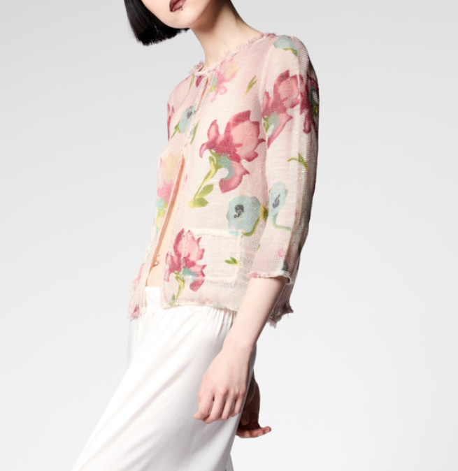 Avant Toi - Net Jacket with Lily Print