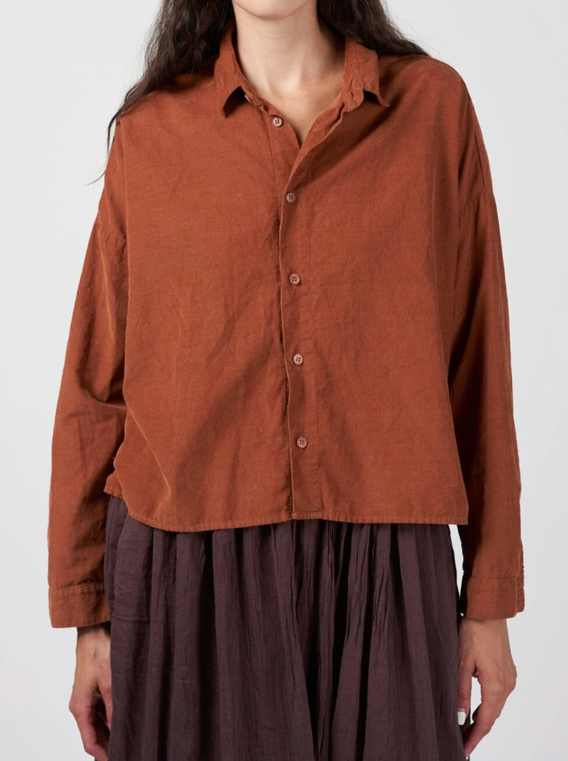 CP Shades - Ramona Baby Corduroy Shirt in Carmel