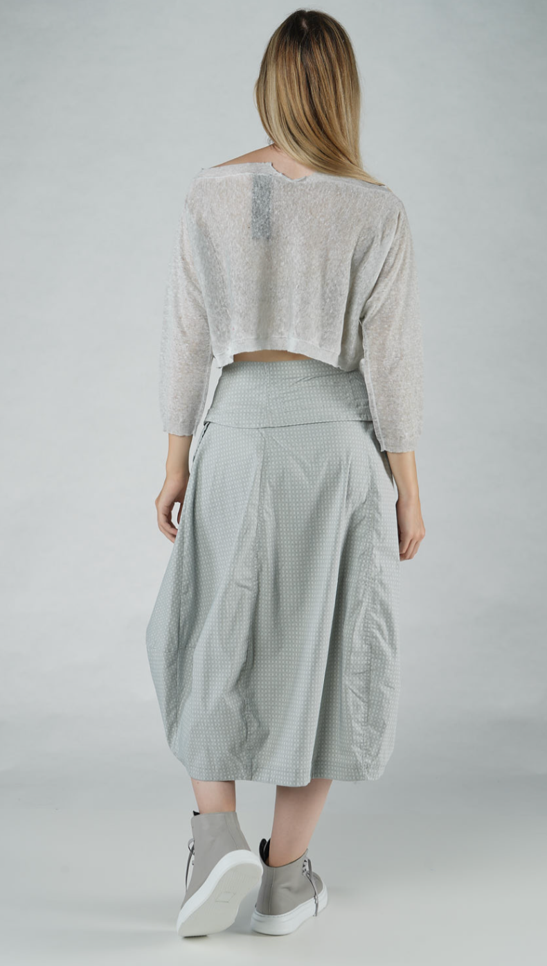 Rundholz Black Label - Light Crop Pullover in Grey Cloud Print