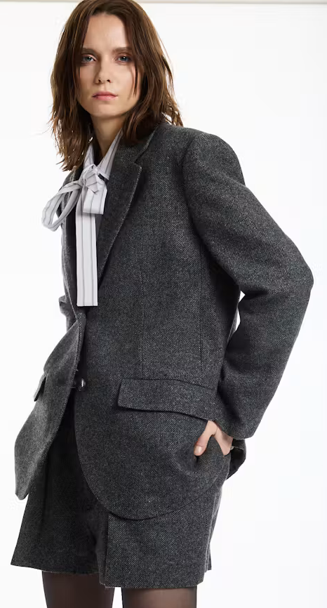Lis Lareida - Nice Jacket in Grey Herringbone Tweed